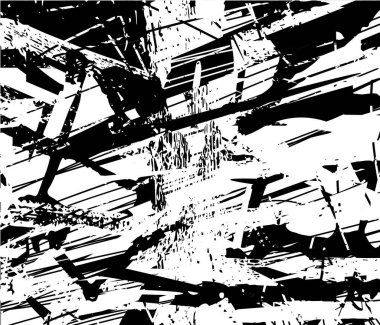 Çizik ve çiziklerle dolu siyah beyaz bir arka plan. Soyut vektör illüstrasyonu.