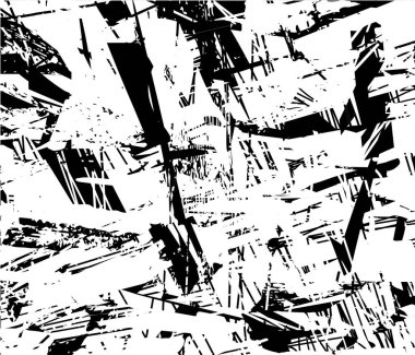 Çizik ve çiziklerle dolu siyah beyaz bir arka plan. Soyut vektör illüstrasyonu.