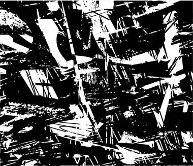 Çizik ve çiziklerle dolu siyah beyaz bir arka plan. Soyut vektör illüstrasyonu.