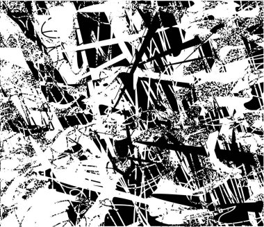 Çizik ve çiziklerle dolu siyah beyaz bir arka plan. Soyut vektör illüstrasyonu.