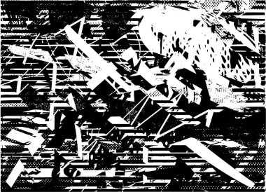 Çizik ve çiziklerle dolu siyah beyaz bir arka plan. Soyut vektör illüstrasyonu.