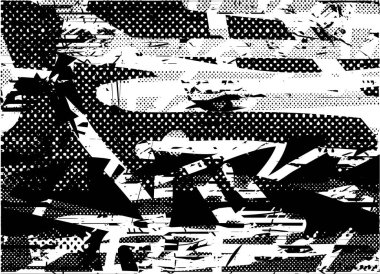 Çizik ve çiziklerle dolu siyah beyaz bir arka plan. Soyut vektör illüstrasyonu.