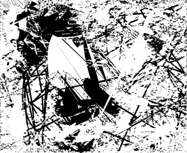 Çizik ve çiziklerle dolu siyah beyaz bir arka plan. Soyut vektör illüstrasyonu.