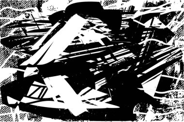 Çizik ve çiziklerle dolu siyah beyaz bir arka plan. Soyut vektör illüstrasyonu.