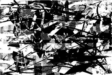 Çizik ve çiziklerle dolu siyah beyaz bir arka plan. Soyut vektör illüstrasyonu.