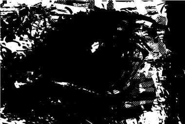 Çizik ve çiziklerle dolu siyah beyaz bir arka plan. Soyut vektör illüstrasyonu.