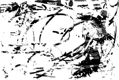 Çizik ve çiziklerle dolu siyah beyaz bir arka plan. Soyut vektör illüstrasyonu.