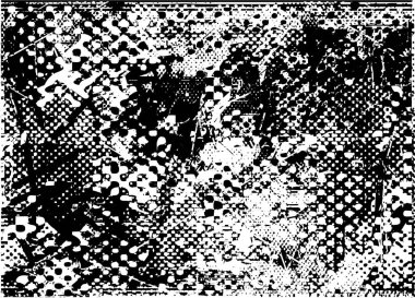 Çizik ve çiziklerle dolu siyah beyaz bir arka plan. Soyut vektör illüstrasyonu.