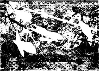 Çizik ve çiziklerle dolu siyah beyaz bir arka plan. Soyut vektör illüstrasyonu.