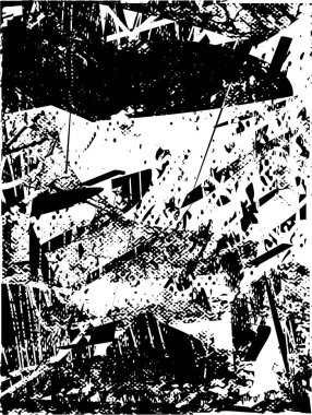 Çizik ve çiziklerle dolu siyah beyaz bir arka plan. Soyut vektör illüstrasyonu.