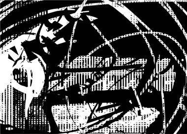 Çizik ve çiziklerle dolu siyah beyaz bir arka plan. Soyut vektör illüstrasyonu.