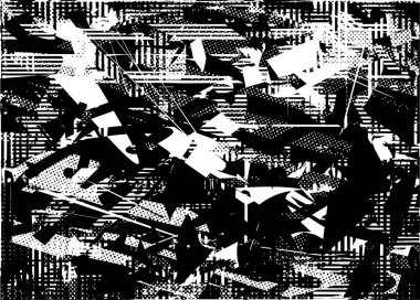 Çizik ve çiziklerle dolu siyah beyaz bir arka plan. Soyut vektör illüstrasyonu.