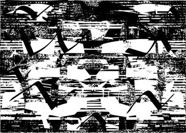 Çizik ve çiziklerle dolu siyah beyaz bir arka plan. Soyut vektör illüstrasyonu.