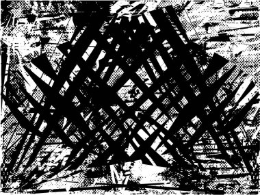 Çizik ve çiziklerle dolu siyah beyaz bir arka plan. Soyut vektör illüstrasyonu.