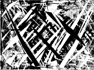 Çizik ve çiziklerle dolu siyah beyaz bir arka plan. Soyut vektör illüstrasyonu.