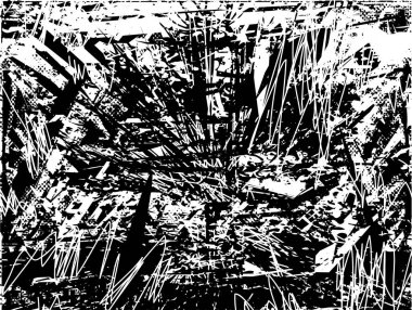 Çizik ve çiziklerle dolu siyah beyaz bir arka plan. Soyut vektör illüstrasyonu.