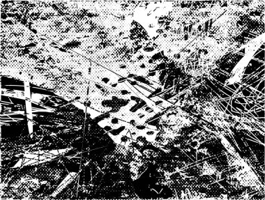 Çizik ve çiziklerle dolu siyah beyaz bir arka plan. Soyut vektör illüstrasyonu.