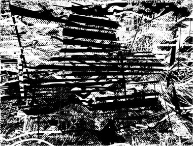 Çizik ve çiziklerle dolu siyah beyaz bir arka plan. Soyut vektör illüstrasyonu.