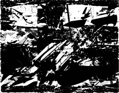 Çizik ve çiziklerle dolu siyah beyaz bir arka plan. Soyut vektör illüstrasyonu.