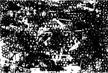 Çizik ve çiziklerle dolu siyah beyaz bir arka plan. Soyut vektör illüstrasyonu.