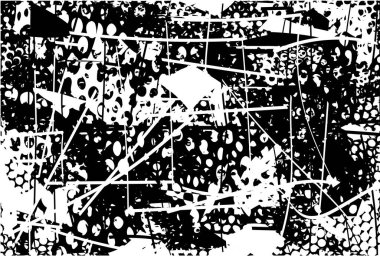 Çizik ve çiziklerle dolu siyah beyaz bir arka plan. Soyut vektör illüstrasyonu.