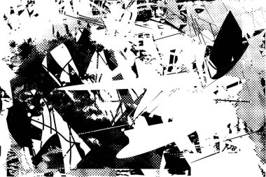 Çizik ve çiziklerle dolu siyah beyaz bir arka plan. Soyut vektör illüstrasyonu.