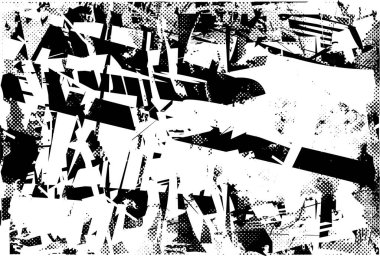 Çizik ve çiziklerle dolu siyah beyaz bir arka plan. Soyut vektör illüstrasyonu.