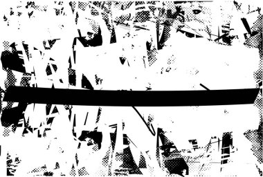 Çizik ve çiziklerle dolu siyah beyaz bir arka plan. Soyut vektör illüstrasyonu.