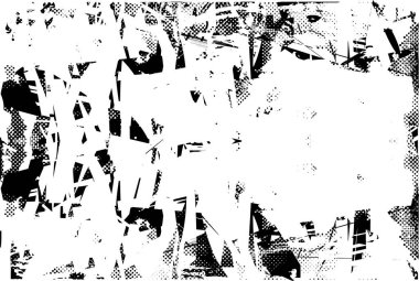 Çizik ve çiziklerle dolu siyah beyaz bir arka plan. Soyut vektör illüstrasyonu.