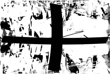 Çizik ve çiziklerle dolu siyah beyaz bir arka plan. Soyut vektör illüstrasyonu.