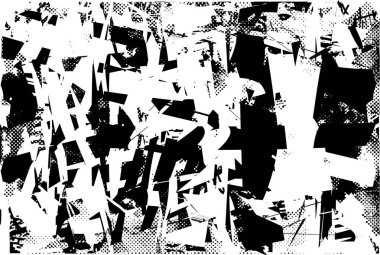 Çizik ve çiziklerle dolu siyah beyaz bir arka plan. Soyut vektör illüstrasyonu.