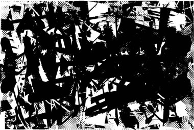 Çizik ve çiziklerle dolu siyah beyaz bir arka plan. Soyut vektör illüstrasyonu.