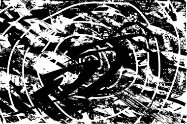 Çizik ve çiziklerle dolu siyah beyaz bir arka plan. Soyut vektör illüstrasyonu.