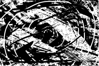 Çizik ve çiziklerle dolu siyah beyaz bir arka plan. Soyut vektör illüstrasyonu.