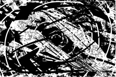 Çizik ve çiziklerle dolu siyah beyaz bir arka plan. Soyut vektör illüstrasyonu.