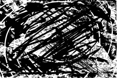 Çizik ve çiziklerle dolu siyah beyaz bir arka plan. Soyut vektör illüstrasyonu.