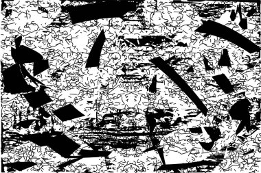 Çizik ve çiziklerle dolu siyah beyaz bir arka plan. Soyut vektör illüstrasyonu.