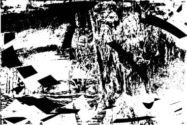 Çizik ve çiziklerle dolu siyah beyaz bir arka plan. Soyut vektör illüstrasyonu.