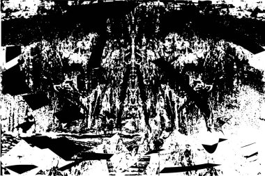 Çizik ve çiziklerle dolu siyah beyaz bir arka plan. Soyut vektör illüstrasyonu.