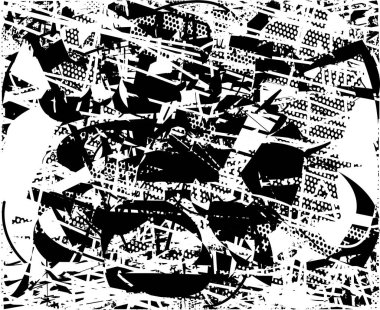 Çizik ve çiziklerle dolu siyah beyaz bir arka plan. Soyut vektör illüstrasyonu.