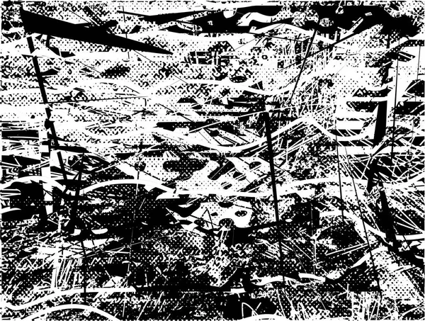 Çizik ve çiziklerle dolu siyah beyaz bir arka plan. Soyut vektör illüstrasyonu.