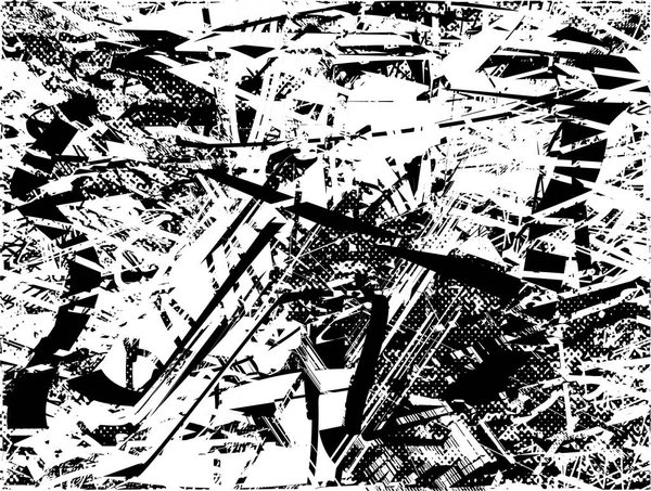 Çizik ve çiziklerle dolu siyah beyaz bir arka plan. Soyut vektör illüstrasyonu.