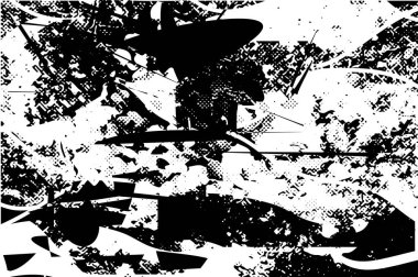 Çizik ve çiziklerle dolu siyah beyaz bir arka plan. Soyut vektör illüstrasyonu.