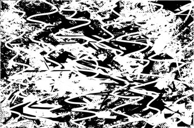 Çizik ve çiziklerle dolu siyah beyaz bir arka plan. Soyut vektör illüstrasyonu.