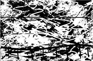 Çizik ve çiziklerle dolu siyah beyaz bir arka plan. Soyut vektör illüstrasyonu.