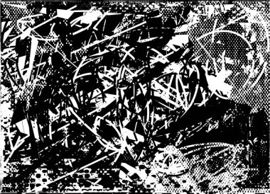 Çizik ve çiziklerle dolu siyah beyaz bir arka plan. Soyut vektör illüstrasyonu.