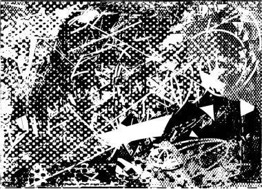 Çizik ve çiziklerle dolu siyah beyaz bir arka plan. Soyut vektör illüstrasyonu.