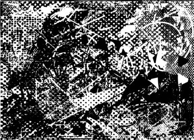 Çizik ve çiziklerle dolu siyah beyaz bir arka plan. Soyut vektör illüstrasyonu.