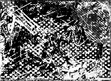 Çizik ve çiziklerle dolu siyah beyaz bir arka plan. Soyut vektör illüstrasyonu.