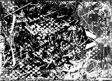 Çizik ve çiziklerle dolu siyah beyaz bir arka plan. Soyut vektör illüstrasyonu.